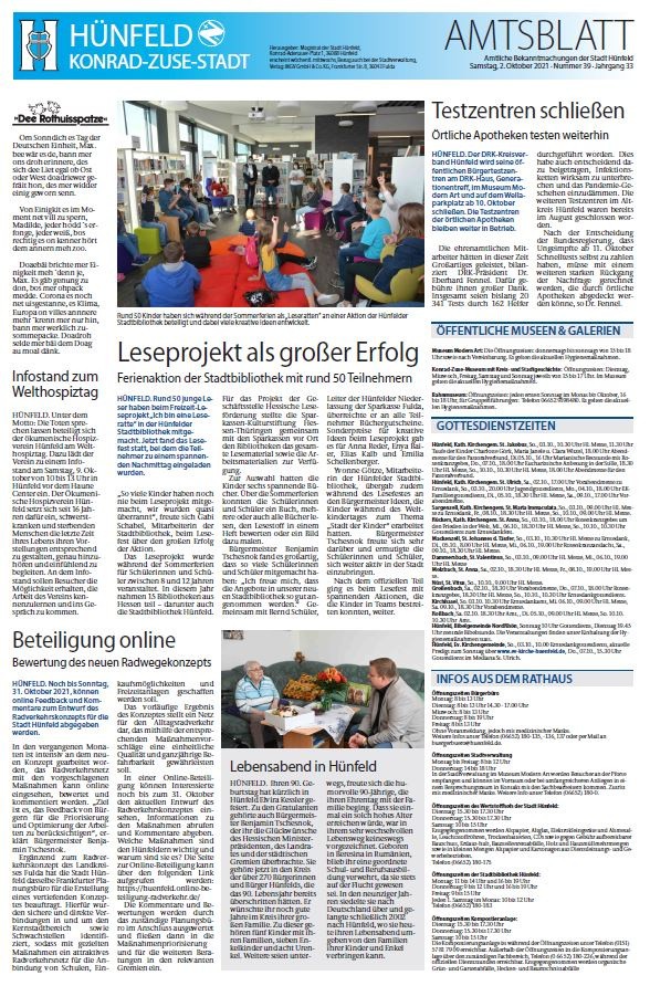 Amtsblatt vom 2. Oktober 2021